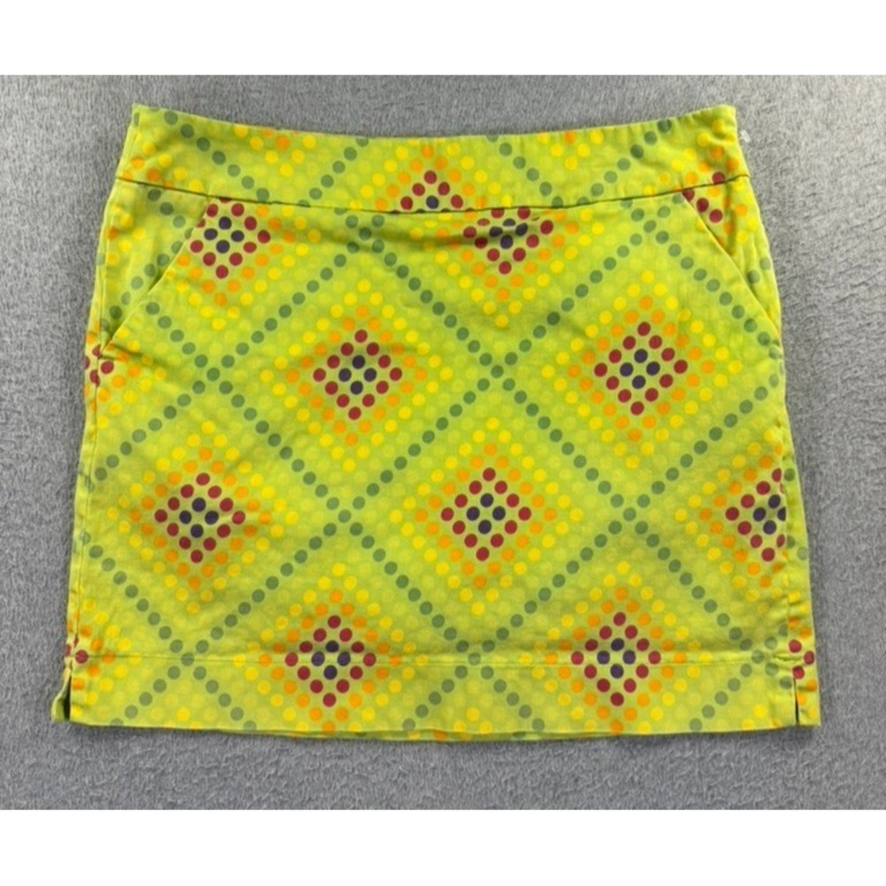 Loudmouth Ladies Size 8 Active Skort Green Geometric Retro Skirt Shorts Golf